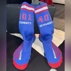 Vetements 401 Blue and Red Athletic Socks sneaker